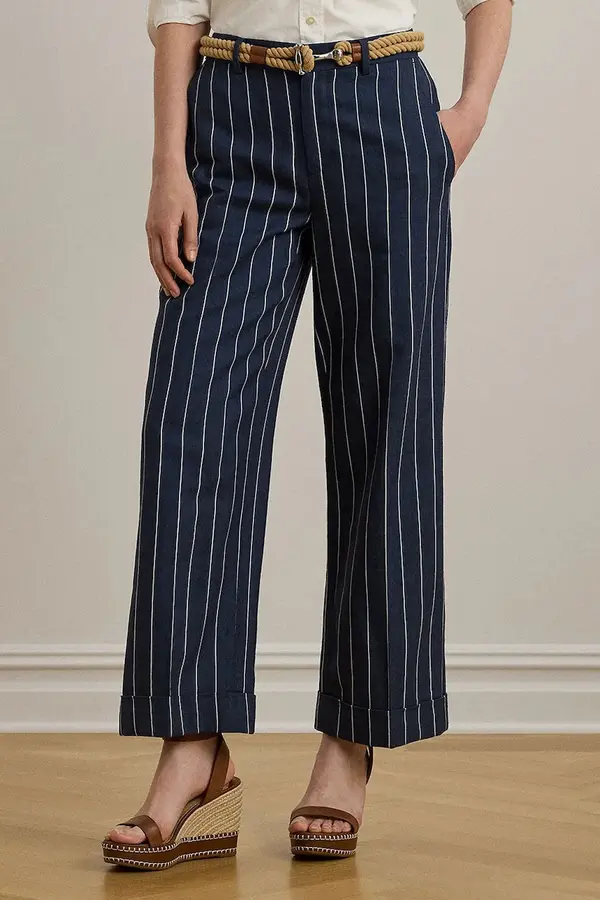 Lauren Ralph Lauren Hlače s dodatkom lana Lauren Ralph Lauren