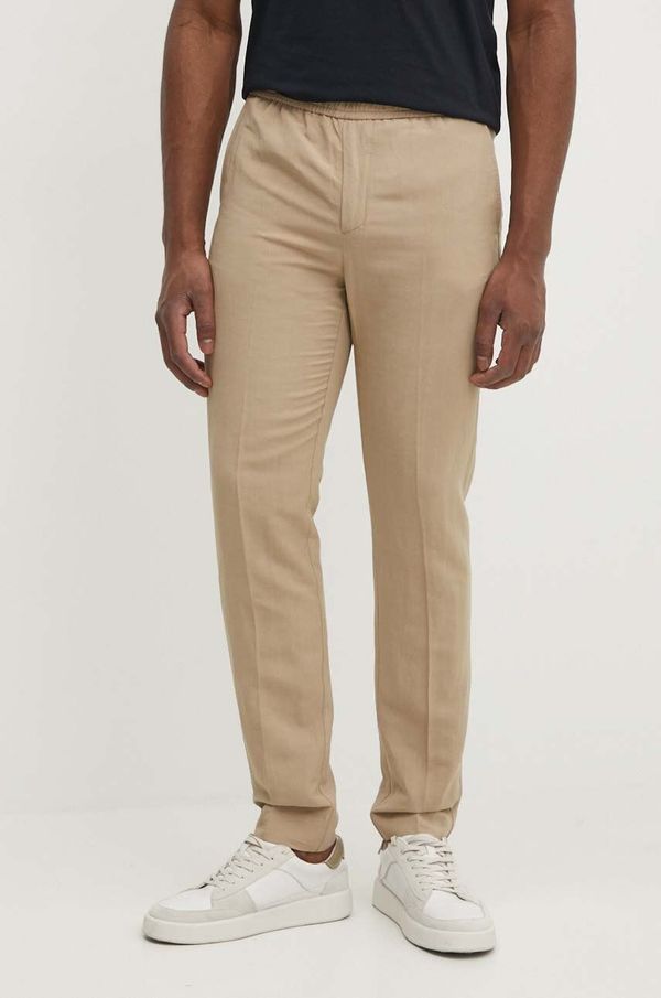 Liu Jo Hlače s dodatkom lana Liu Jo boja: smeđa, uski kroj