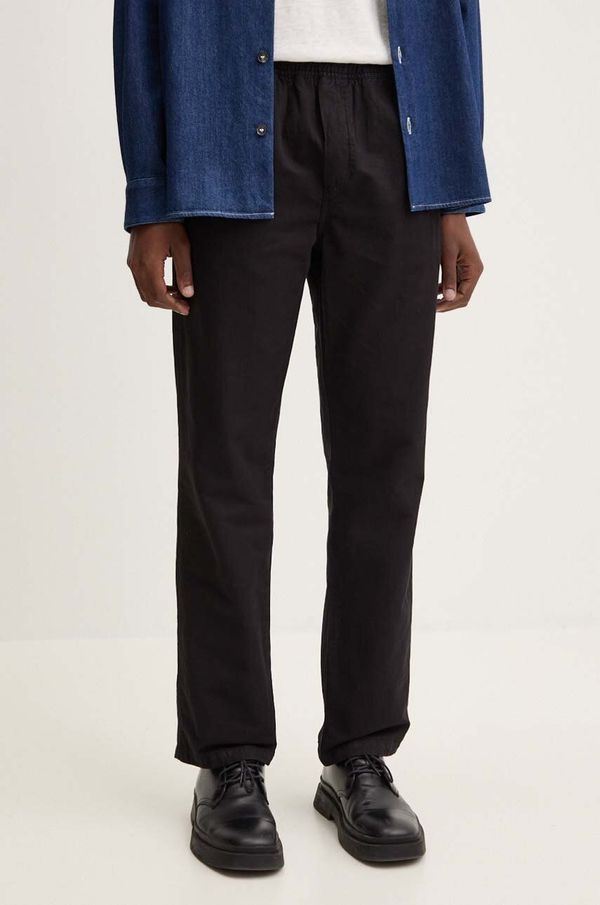 Samsoe Samsoe Hlače s dodatkom lana Samsoe Samsoe SAJABARI boja: crna, uski kroj, M24200056