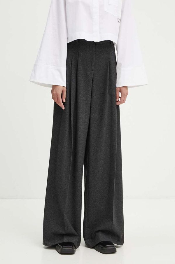 Iceberg Hlače s primjesom vune Iceberg boja: siva, široke, visoki struk, B051 3068