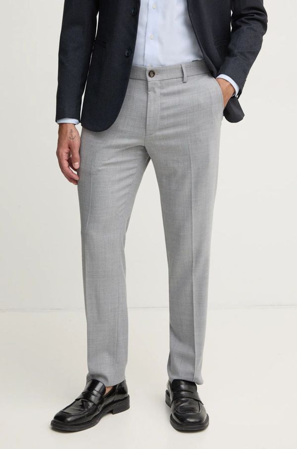 Joop! Hlače s primjesom vune Joop! boja: siva, chinos kroj, 30043726