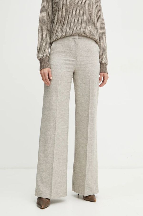 Max&Co. Hlače s primjesom vune MAX&Co. boja: bež, trapez, visoki struk, 2426136054200