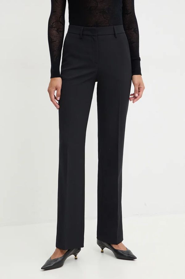 Pinko Hlače s primjesom vune Pinko boja: crna, ravni kroj, visoki struk, 103700 A1XX