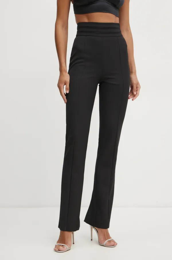 Pinko Hlače s primjesom vune Pinko boja: crna, ravni kroj, visoki struk, 104870 A2CN