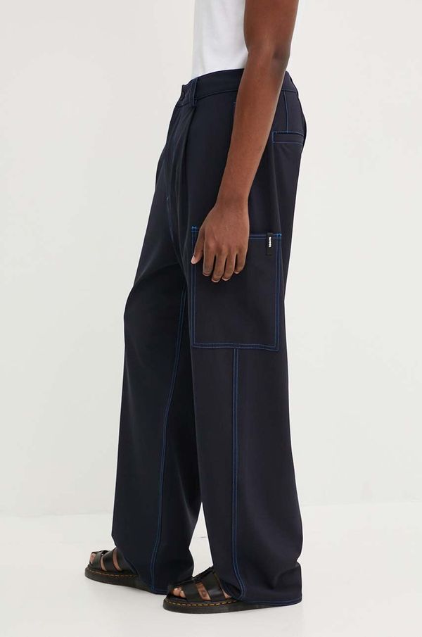 Sunnei Hlače s primjesom vune Sunnei boja: tamno plava, ravni kroj, RTWMBOT007