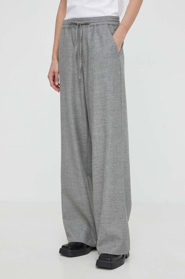 Won Hundred Hlače s primjesom vune Won Hundred boja: crna, ravni kroj, visoki struk, 3121-14228