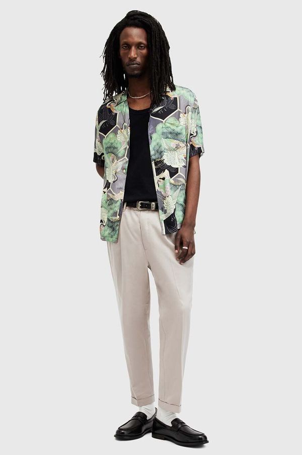 AllSaints Hlače s vunom AllSaints TALLIS boja: bež, ravni kroj, M002TZ