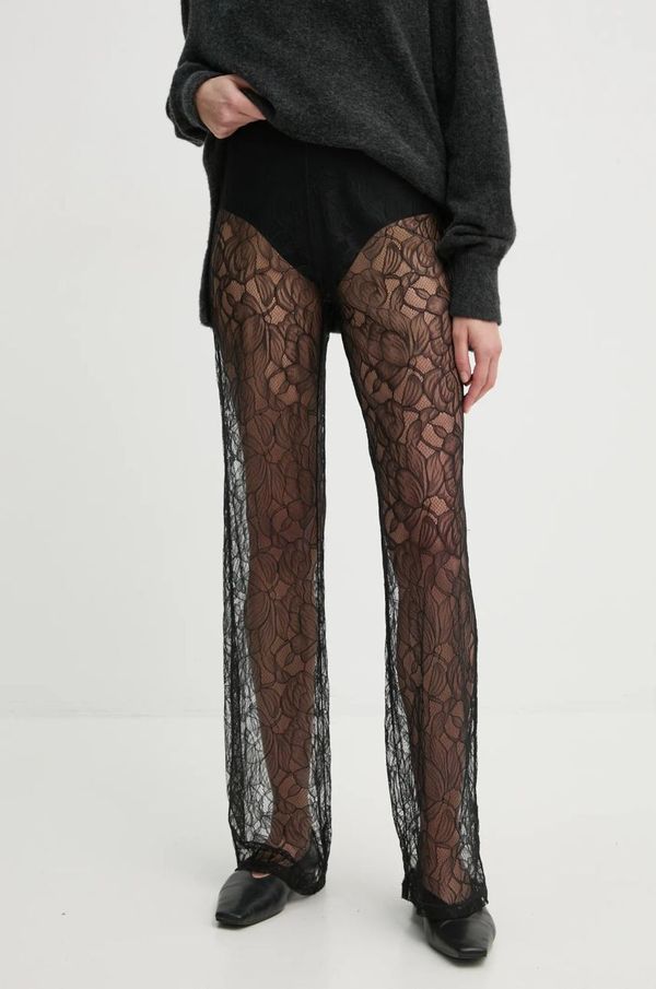 Samsoe Samsoe Hlače Samsoe Samsoe SASAYLA za žene, boja: crna, ravni kroj, visoki struk, F24400028