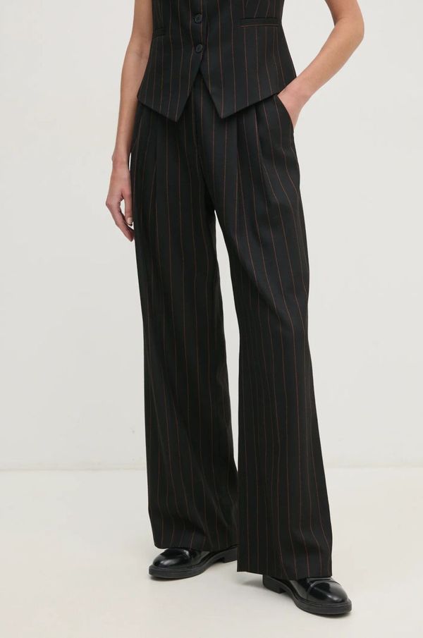 Sandro Ferrone Hlače Sandro Ferrone za žene, boja: crna, široke, visoki struk