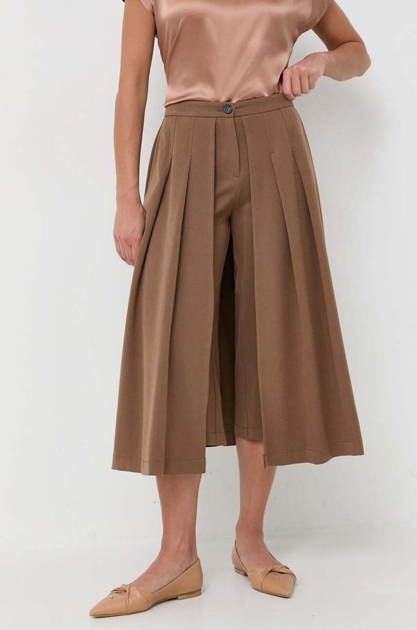 Silvian Heach Hlače Silvian Heach boja: smeđa, široke, visoki struk