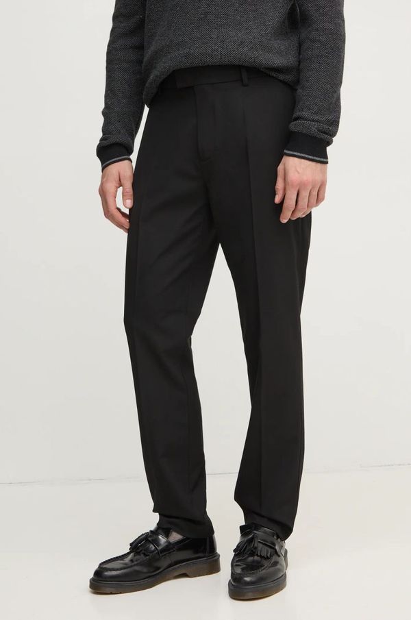 Sisley Hlače Sisley za muškarce, boja: crna, ravni kroj, 4NGUSF04P