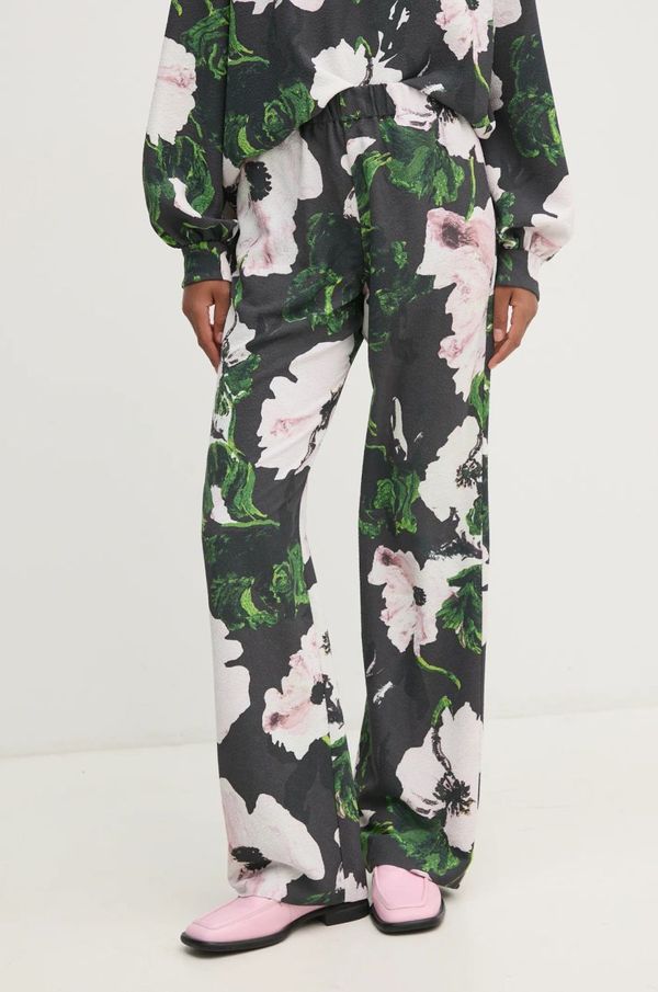 Stine Goya Hlače Stine Goya za žene, boja: siva, široke, visoki struk, SG-PS25-P009-2259