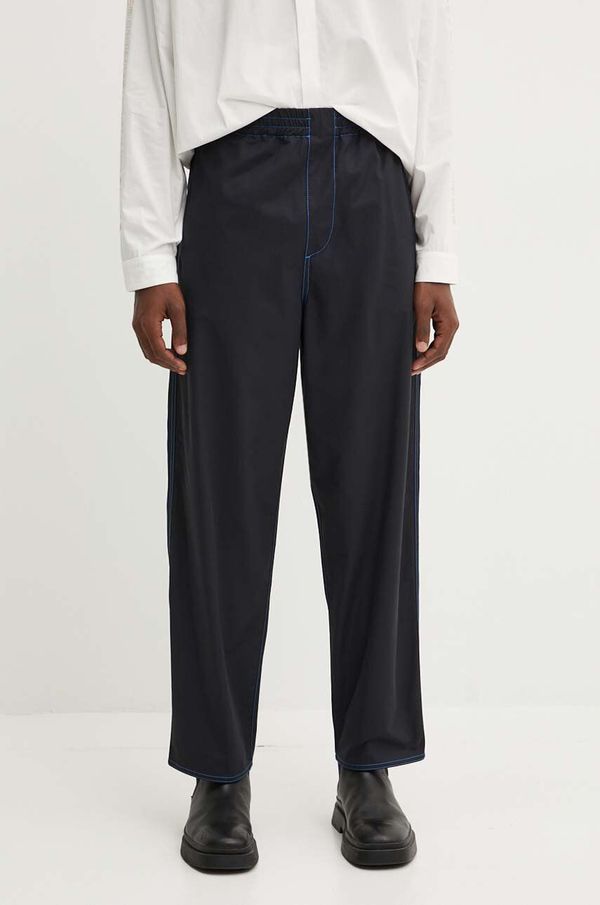 Sunnei Hlače Sunnei boja: tamno plava, ravni kroj, visoki struk, RTWXBOT001