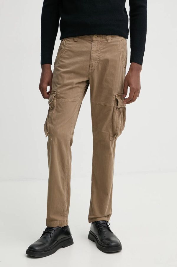 Superdry Hlače Superdry za muškarce, boja: bež, cargo kroj, M7011132A-9VF