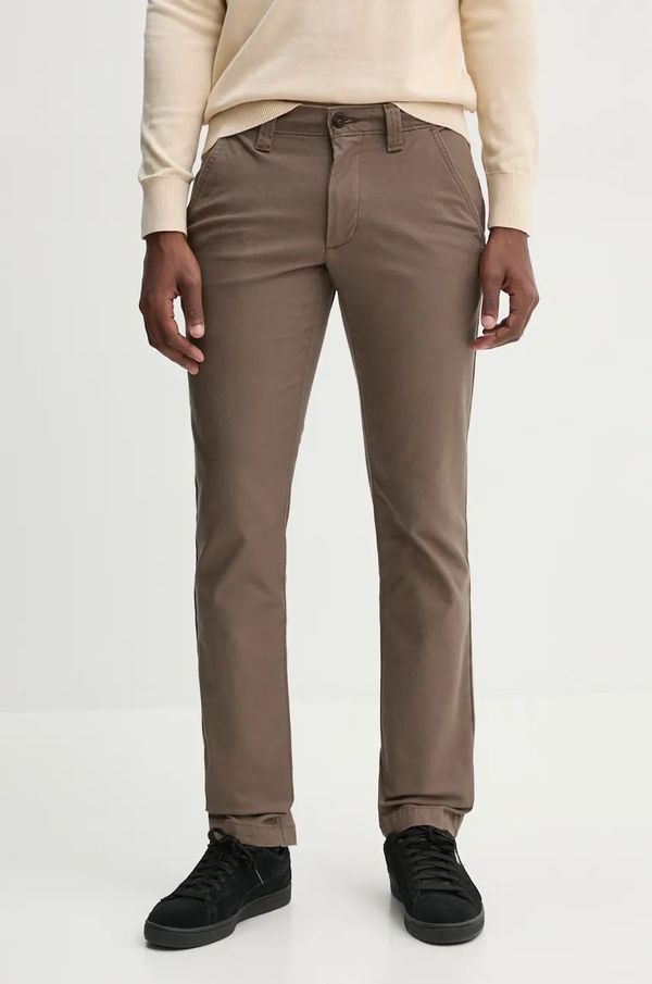 Timberland Hlače Timberland za muškarce, boja: smeđa, chinos kroj, TB0A6V32BK01