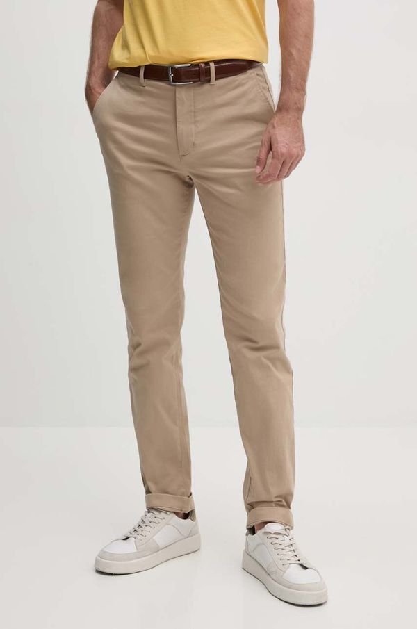 Tommy Hilfiger Hlače Tommy Hilfiger za muškarce, boja: bež, ravni kroj, MW0MW24872