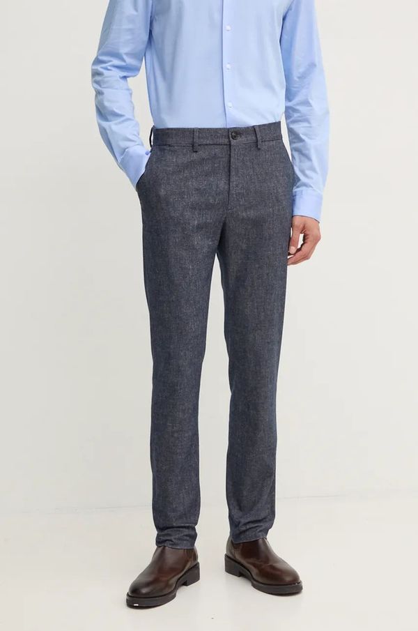 Tommy Hilfiger Hlače Tommy Hilfiger za muškarce, boja: tamno plava, chinos kroj, MW0MW36735