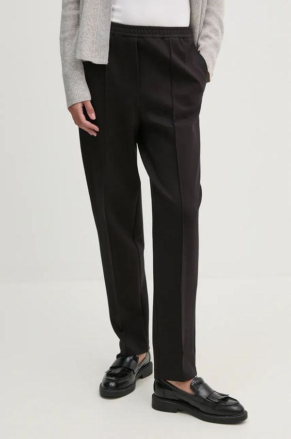 Tommy Hilfiger Hlače Tommy Hilfiger za žene, boja: crna, uski kroj, visoki struk, WW0WW43633