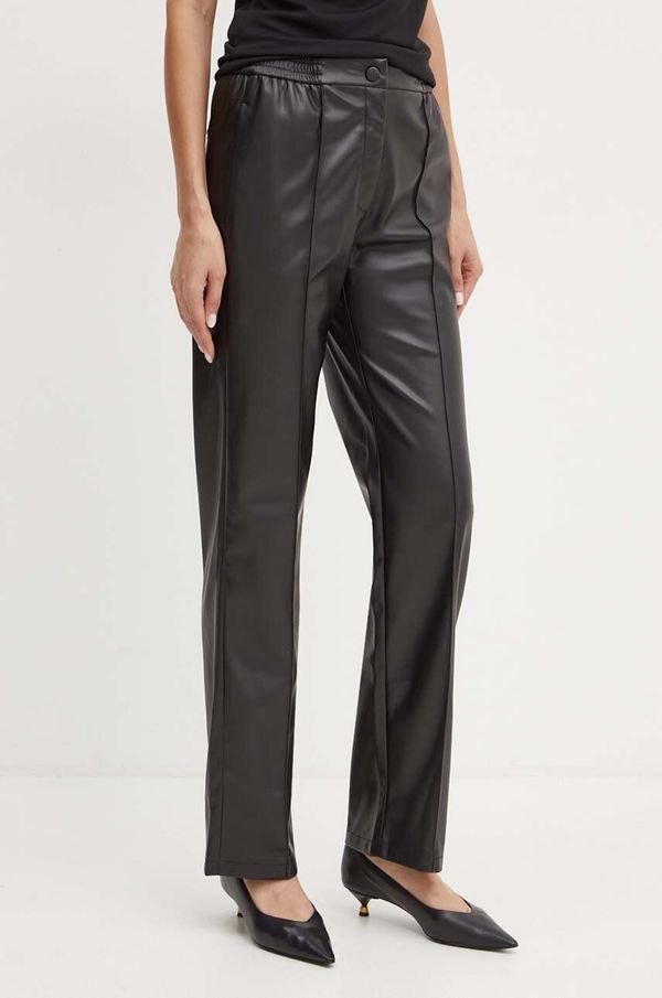 Twinset Hlače Twinset za žene, boja: crna, ravni kroj, visoki struk, 242TP2201