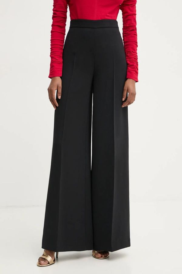 Twinset Hlače Twinset za žene, boja: crna, ravni kroj, visoki struk, 251TP2102