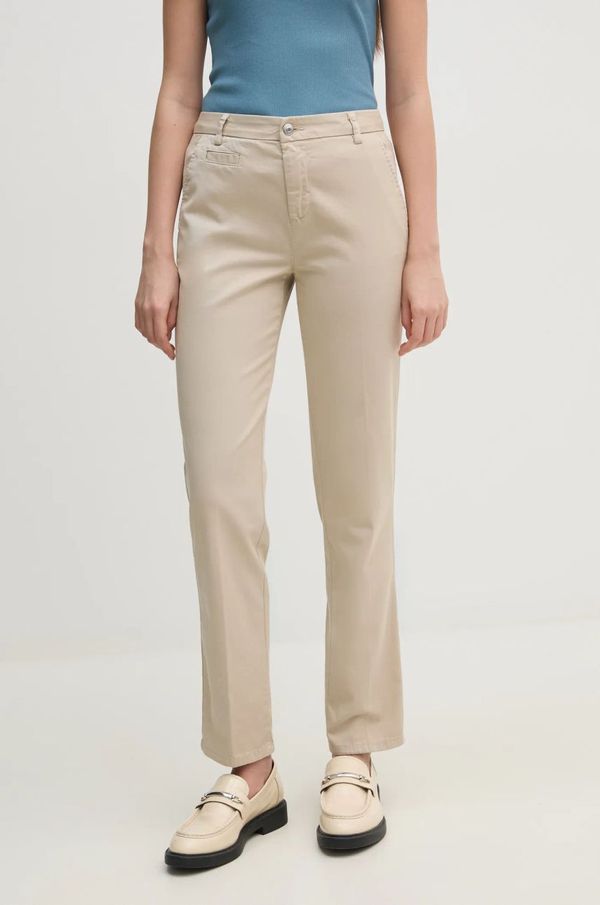United Colors of Benetton Hlače United Colors of Benetton za žene, boja: bež, uski kroj, srednje visoki struk, 4GD7DF061