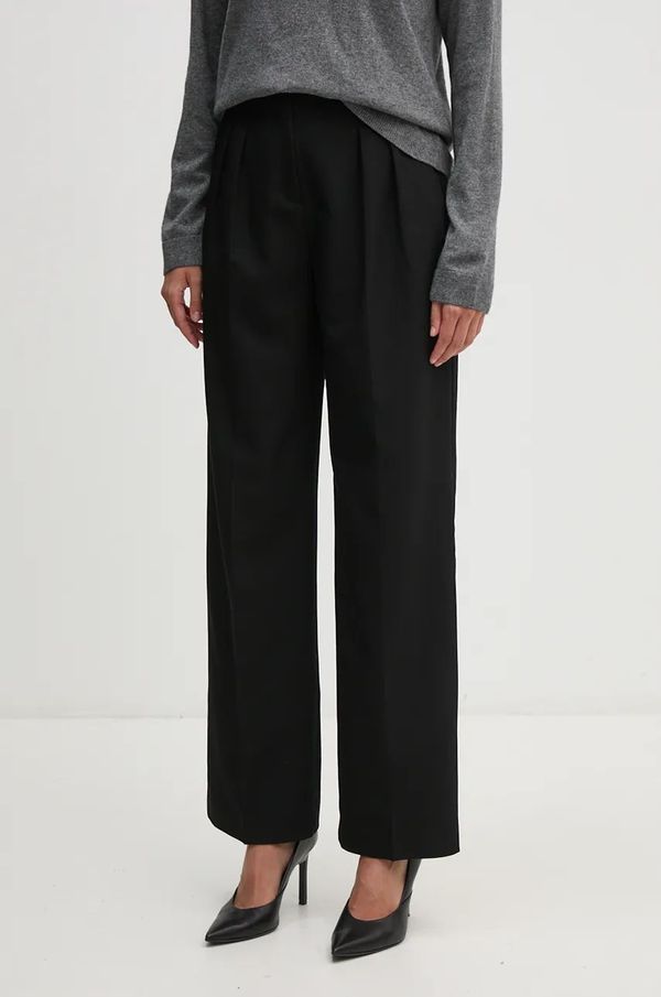 United Colors of Benetton Hlače United Colors of Benetton za žene, boja: crna, kroj cigarette, visoki struk, 4OIGDF077