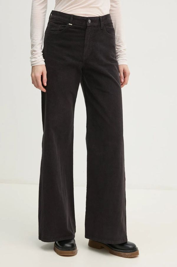 United Colors of Benetton Hlače United Colors of Benetton za žene, boja: crna, široke, visoki struk, 41ULDE029