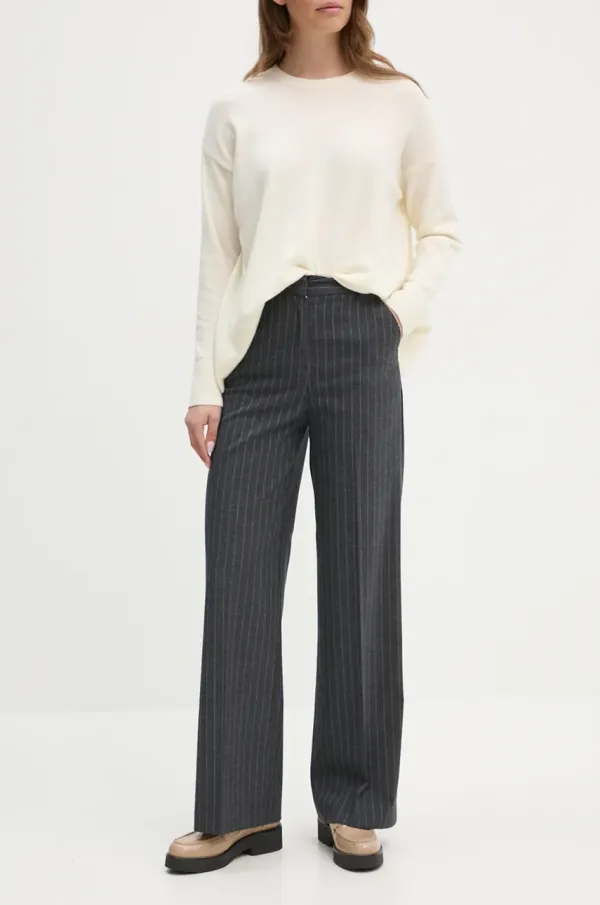 United Colors of Benetton Hlače United Colors of Benetton za žene, boja: siva, ravni kroj, visoki struk, 4KHSDF07F