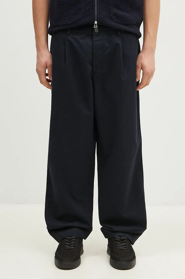 Universal Works Hlače Universal Works za muškarce, boja: tamno plava, ravni kroj, 31149