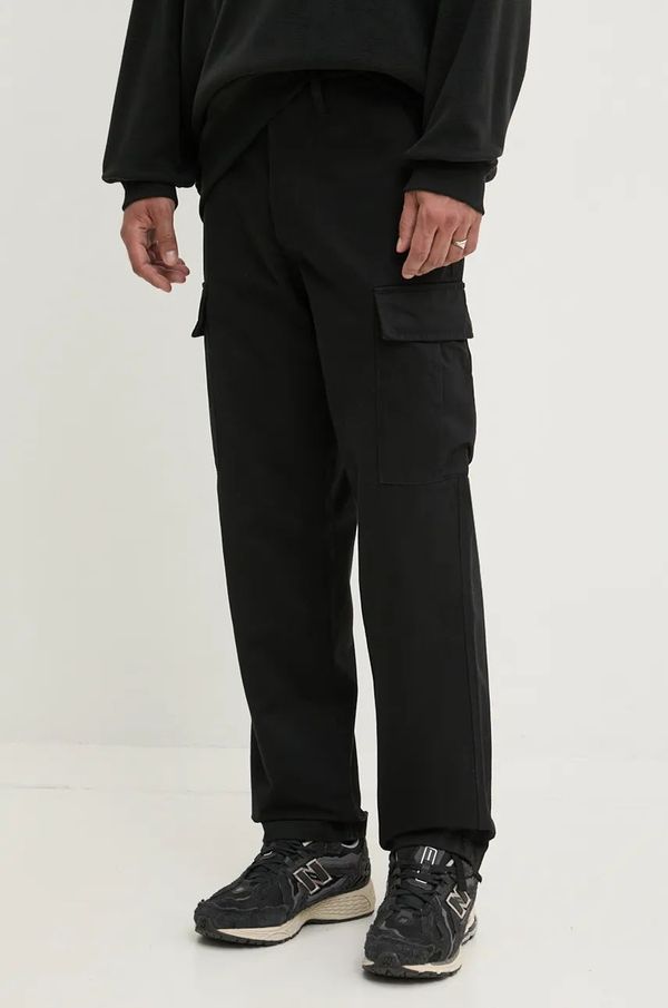 Vans Hlače Vans za muškarce, boja: crna, ravni kroj, VN0008N6BLK1