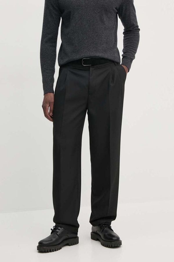 Versace Jeans Couture Hlače Versace Jeans Couture za muškarce, boja: crna, ravni kroj, 77GAA125 N0309