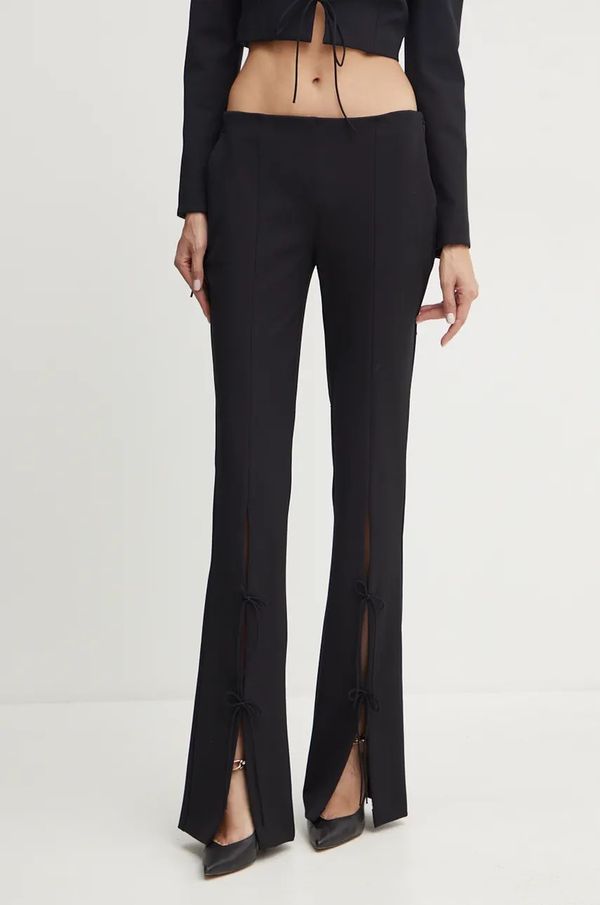 Versace Jeans Couture Hlače Versace Jeans Couture za žene, boja: crna, kroj cigarette, visoki struk, 77HAA115 N0394