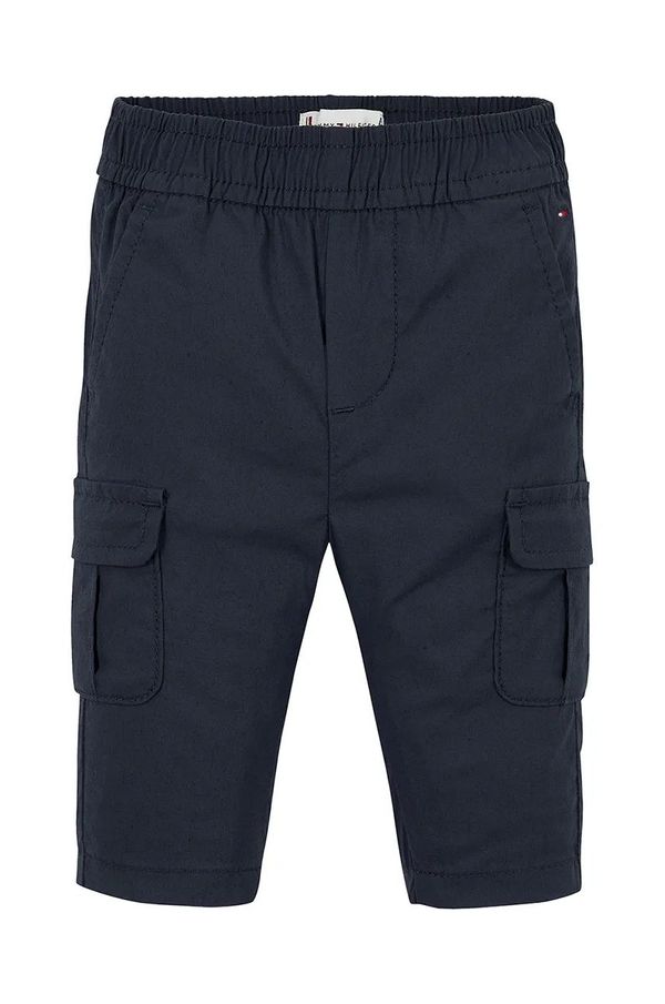 Tommy Hilfiger Hlače za bebe Tommy Hilfiger boja: tamno plava, bez uzorka, KN0KN01956