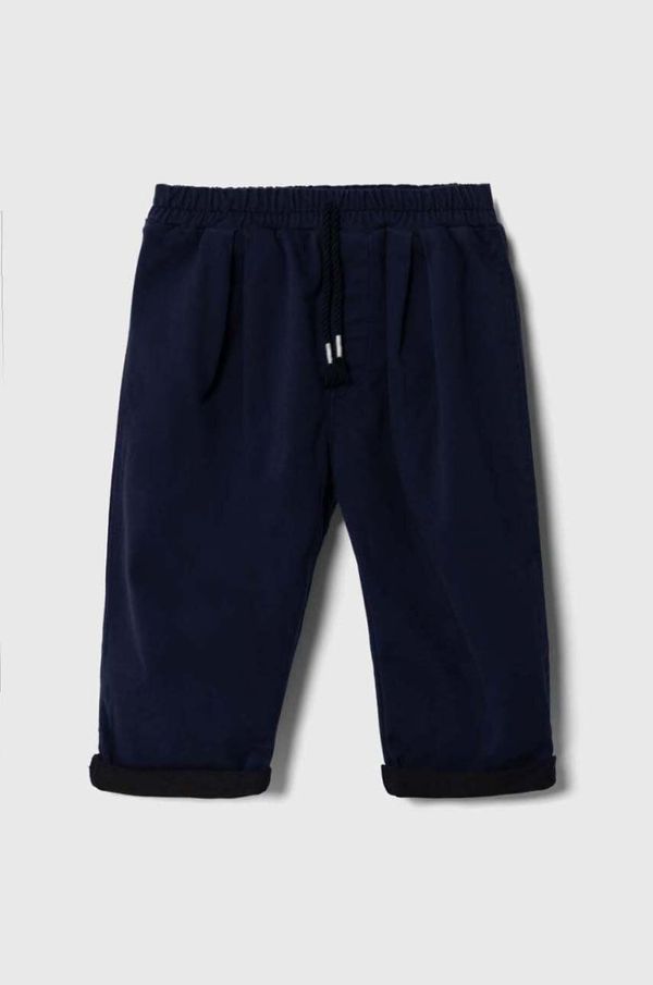 United Colors of Benetton Hlače za bebe United Colors of Benetton boja: tamno plava, glatki materijal