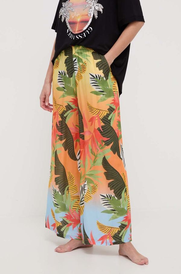 Desigual Hlače za plažu Desigual TROPICAL PARTY boja: žuta, 24SWMW21