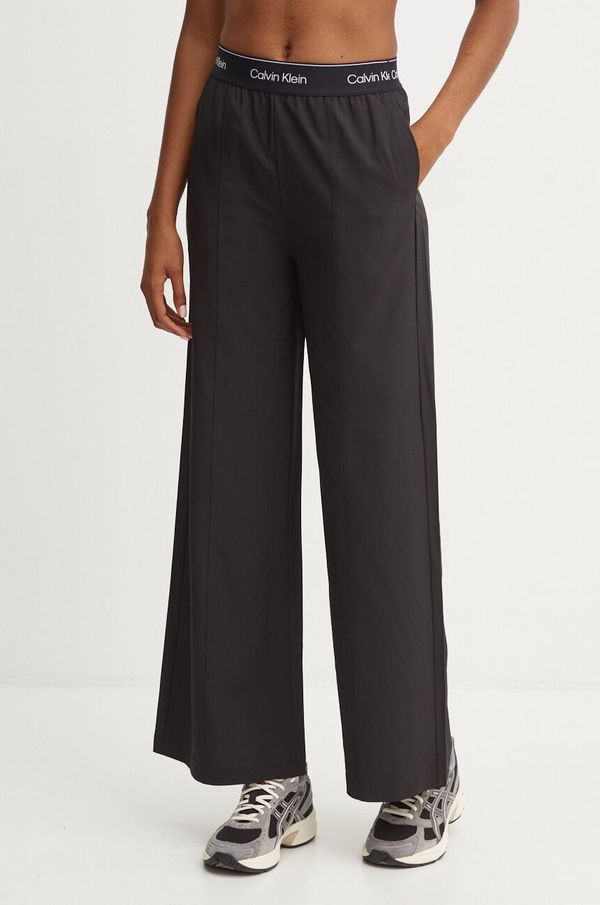 Calvin Klein Performance Hlače za trening Calvin Klein Performance boja: crna, široke, visoki struk, 00GWF4P606