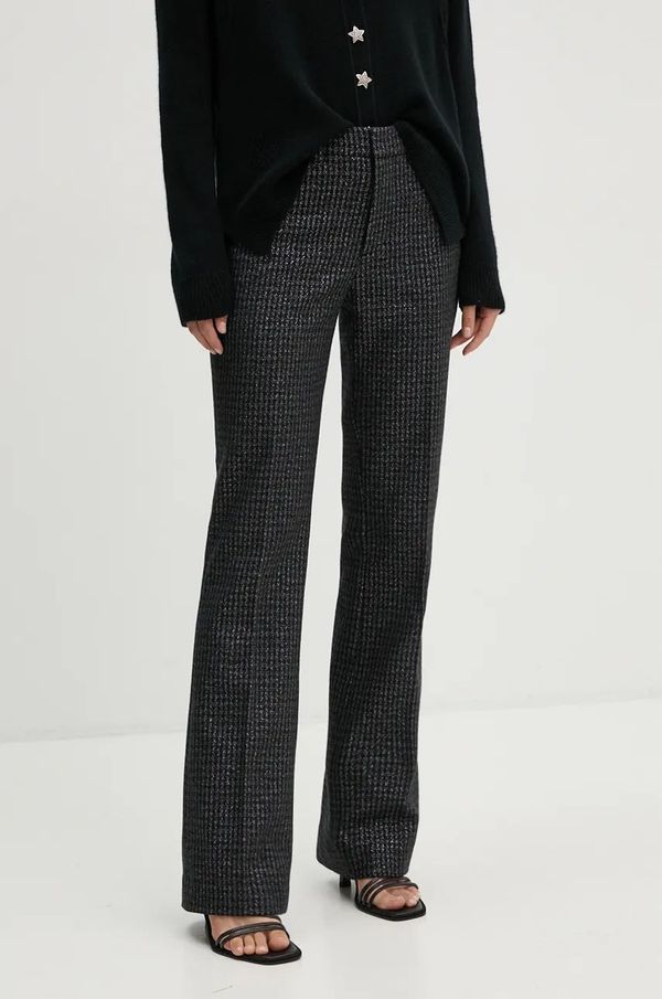 Zadig&Voltaire Hlače ZADIG&VOLTAIRE za žene, boja: crna, kroj cigarette, visoki struk, WWPA00813