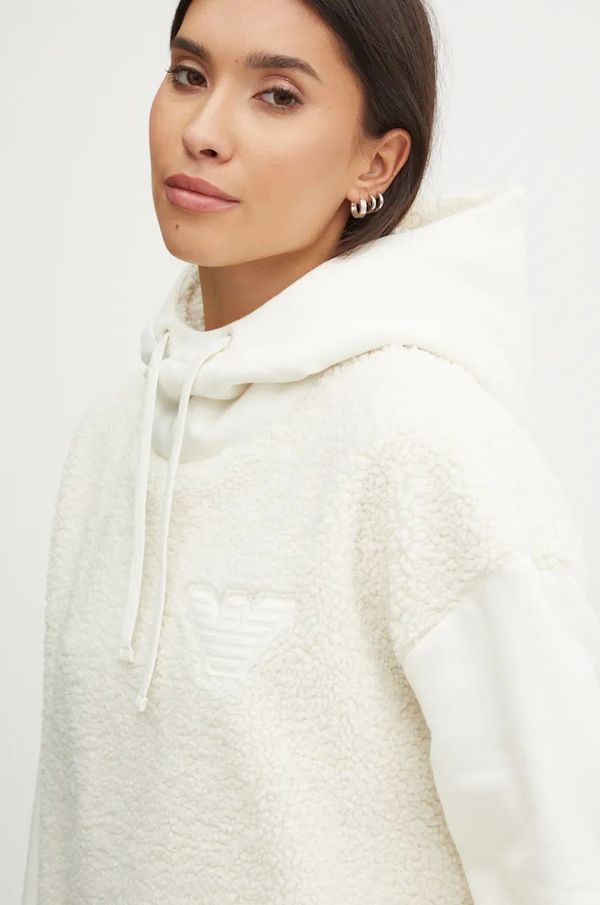 Emporio Armani Underwear Homewear dukserica Emporio Armani Underwear boja: bež, s kapuljačom, bez uzorka, 164906 4F256