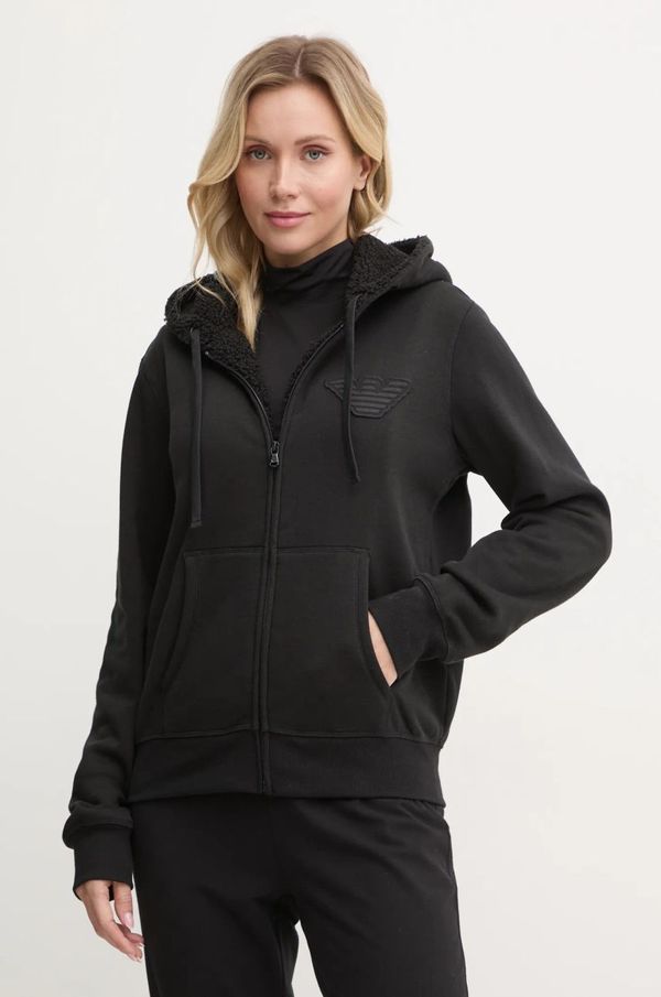 Emporio Armani Underwear Homewear dukserica Emporio Armani Underwear boja: crna, s kapuljačom, bez uzorka, 164610 4F256