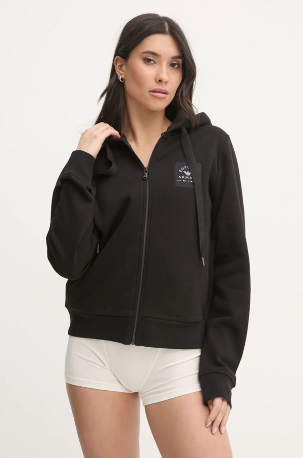 Emporio Armani Underwear Homewear dukserica Emporio Armani Underwear boja: crna, s kapuljačom, melanž, 164635 4F265