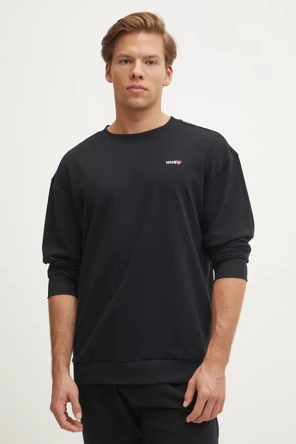 HUGO Homewear dukserica HUGO boja: crna, s tiskom, 50532027