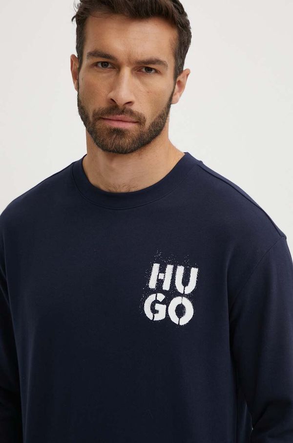 Hugo Homewear dukserica HUGO boja: tamno plava, s tiskom, 50520462