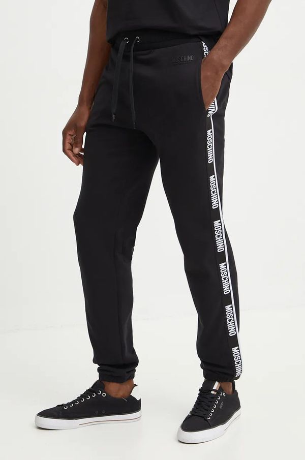 Moschino Underwear Homewear hlače Moschino Underwear boja: crna, s aplikacijom, 68914424