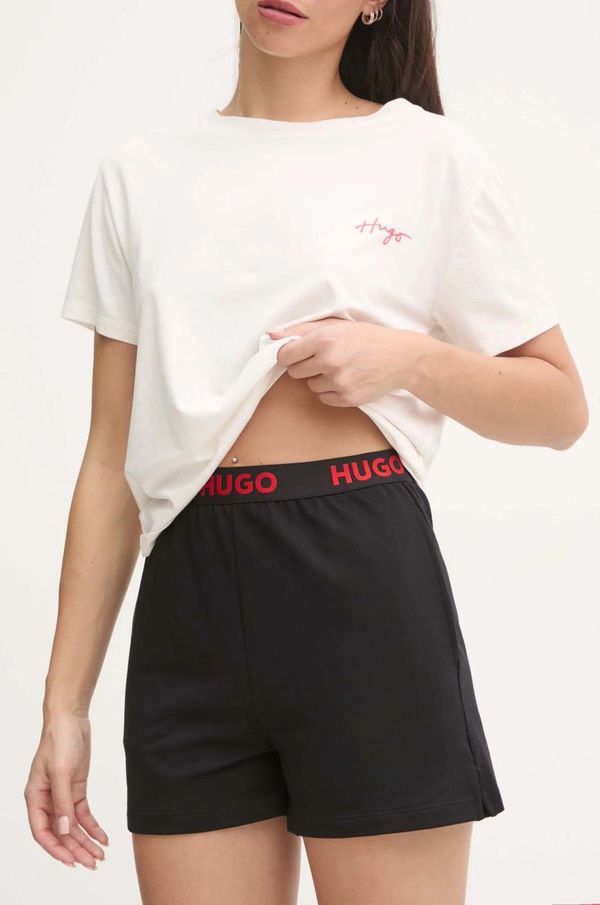 Hugo Homewear kratke hlače HUGO boja: crna, bez uzorka, visoki struk