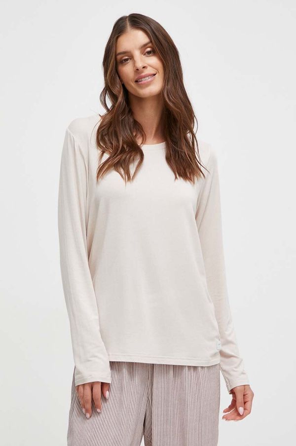 Tommy Hilfiger Homewear majica dugih rukava Tommy Hilfiger boja: bež