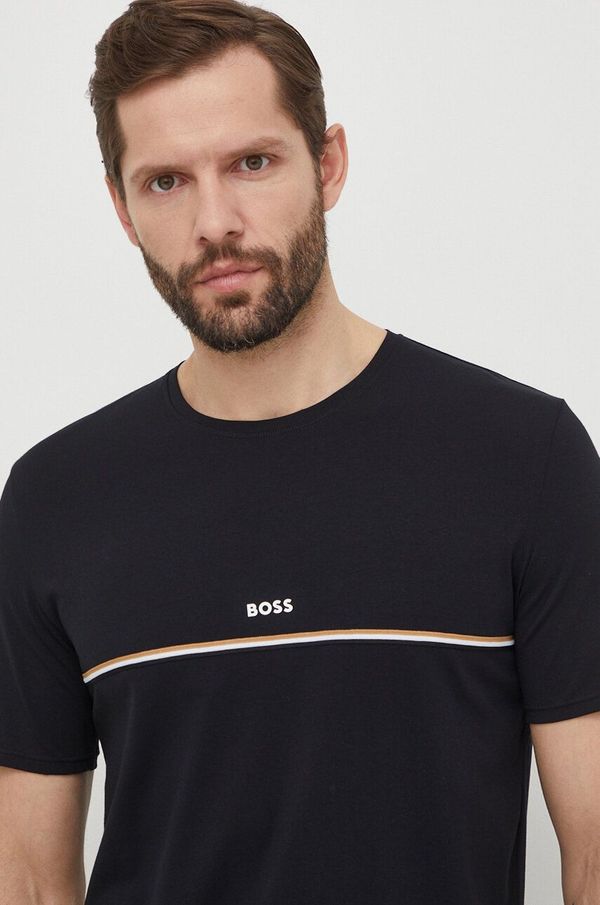 Boss Homewear majica kratkih rukava BOSS boja: crna, s tiskom