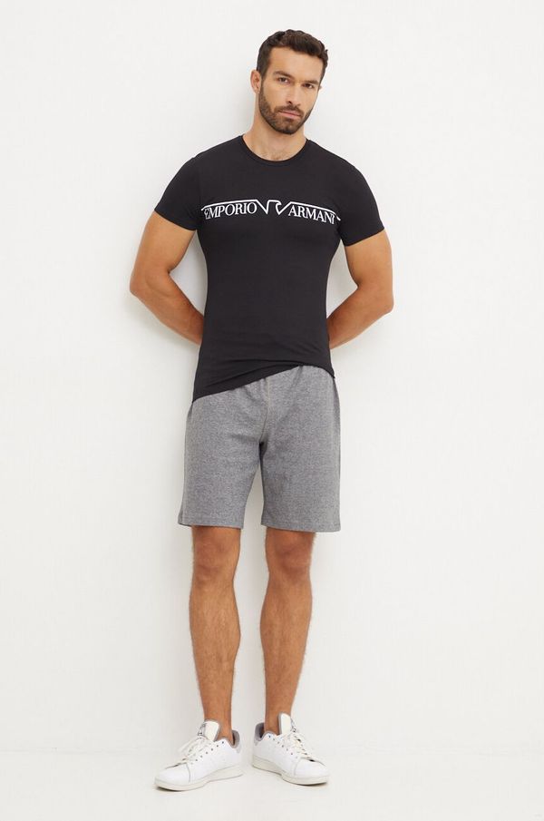 Emporio Armani Underwear Homewear majica kratkih rukava Emporio Armani Underwear boja: crna, s tiskom, 111035 4F516