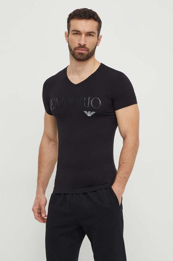 Emporio Armani Underwear Homewear majica kratkih rukava Emporio Armani Underwear boja: crna, s tiskom