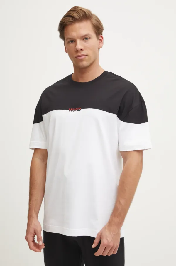 HUGO Homewear majica kratkih rukava HUGO boja: crna, s tiskom, 50534164