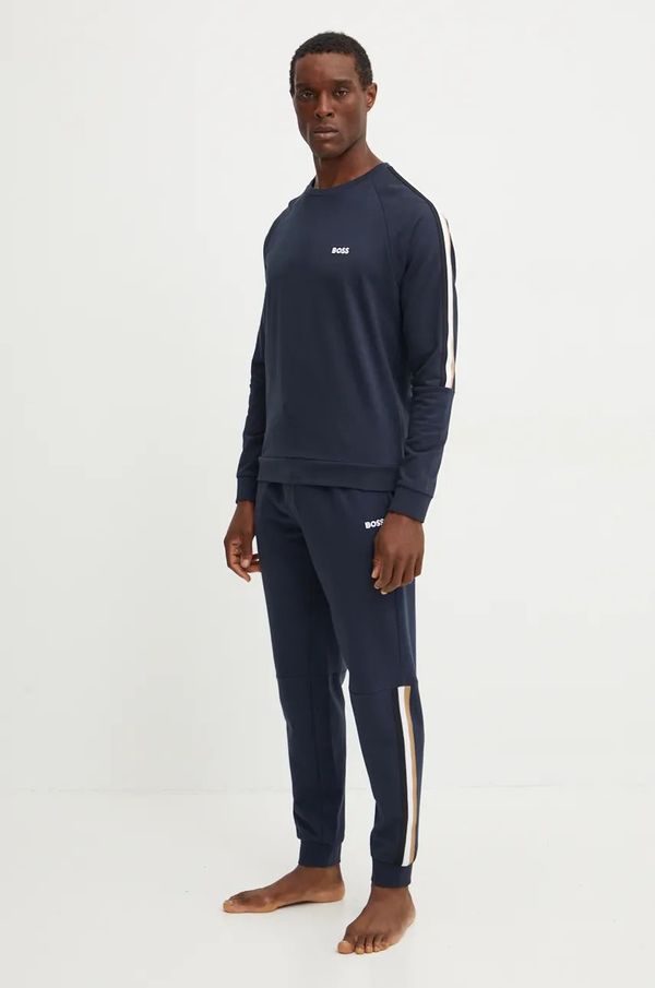 Boss Homewear pamučna trenirka BOSS boja: tamno plava, 50527539